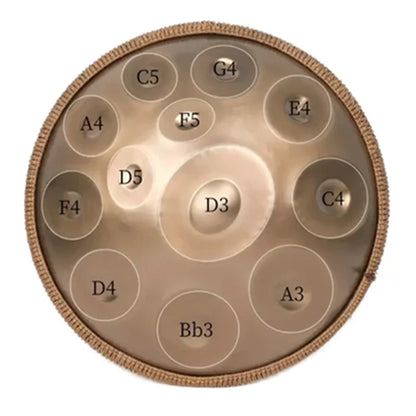 Tambour à main doré 432Hz/440Hz, langue en acier de 22 pouces pour Yoga, méditation, Instrument pour débutant, cadeau 9/10/12/1417 Notes