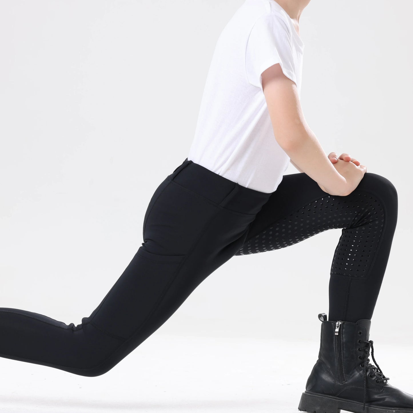 Spring and Autumn Thickened Children's Equestrian Pants Elastic Full Silicone Horse Riding Pants Brushed Base Skin-friendly Soft