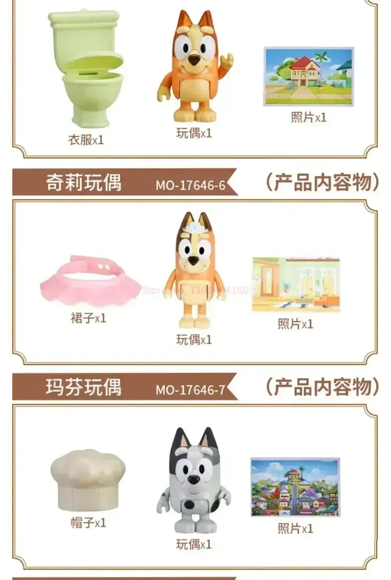 Muse Moose Bluey Famille Jouet Bluey Et Amis Bingo Bandit Poupée Ornements De Poupée Cadeau D'anniversaire Pour Enfants Jouet Maison De Jeu Ornements