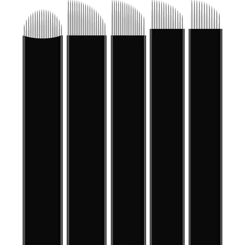 100 Pcs Lames Microblading 18U 0.18mm Maquillage Semi-Permanent Nano Tebori Aiguilles pour Stylo de Broderie Manuel Sourcils Lèvres