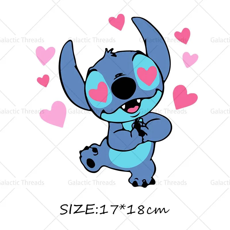Stitch Lilo Iron on Decals Heat Press Patches Thermal Transfer Stickers for Clothes DIY Ironing Prints