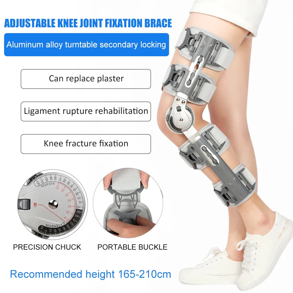 Genouillère à charnière Dean, genouillère post-opératoire pour la stabilisation de la récupération, blessures ACL, MCL et PCL, soutien de jambe réglable Orth4WD