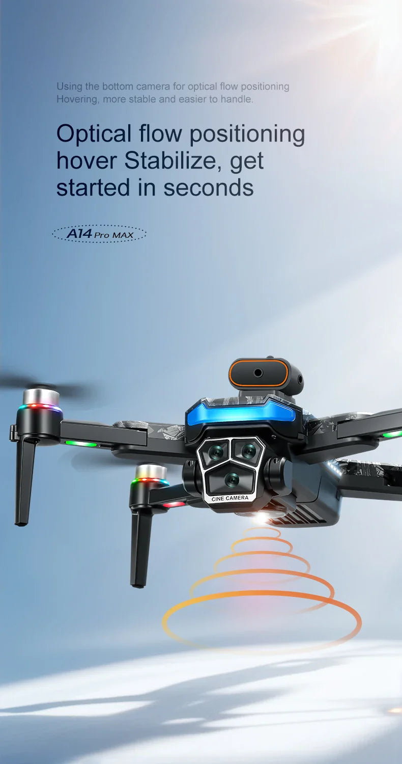 Xiaomi A14 MAX Drone sans brosse 8K trois caméra HD télécommande avec écran flux optique Intelligent pliable quadrirotor