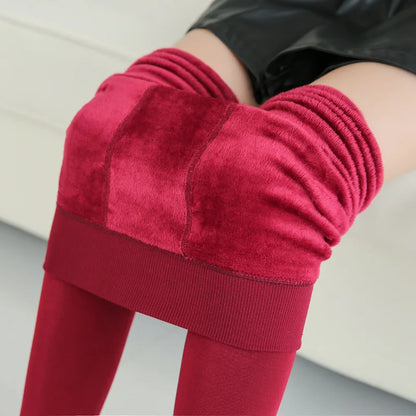 Legging taille haute élastique en velours pour femme, collant chaud, épais, en molleton, décontracté, résistant, slim, Sexy