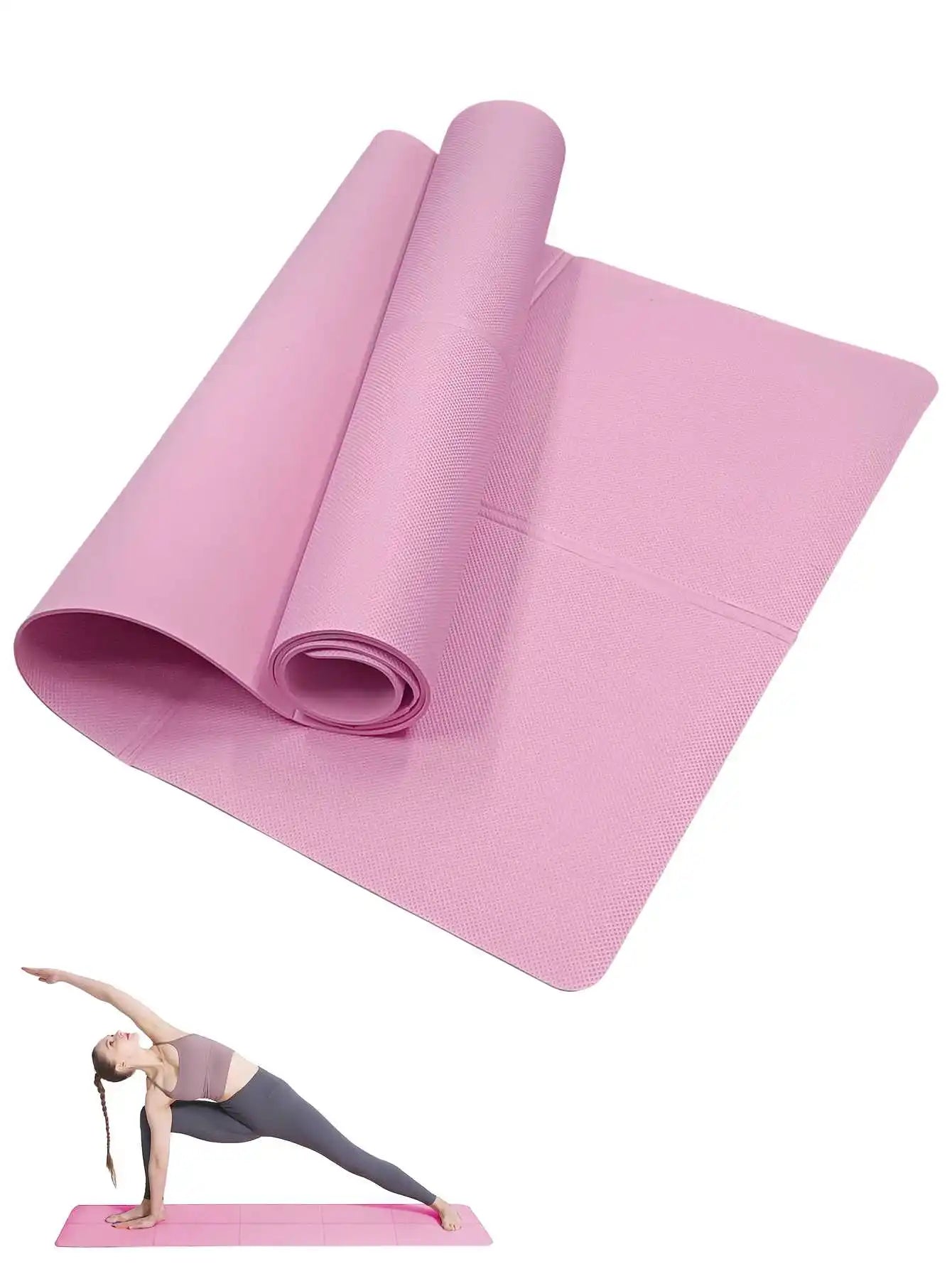 Tapis de Yoga Pilates Fitness 3/4/6mm d'Épaisseur Antidérapant Coussin de Yoga Tapis de Fitness de Voyage pour Femmes Entraînement au Sol à Domicile