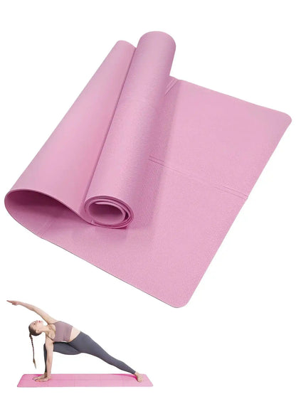 Tapis de Yoga Pilates Fitness 3/4/6mm d'Épaisseur Antidérapant Coussin de Yoga Tapis de Fitness de Voyage pour Femmes Entraînement au Sol à Domicile