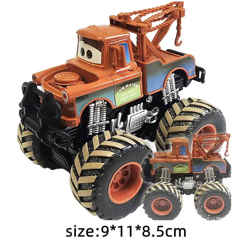 Pixar Cars 2 3 lutteur Mater et Lightning Mcqueen série de course véhicule en alliage métallique jouets pour enfants cadeau de collection à jambes hautes