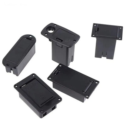 Boîte de batterie de micro de guitare noire Durable, support de batterie en plastique 9V, boîte de rangement de pièces de guitare, boîtier de batterie