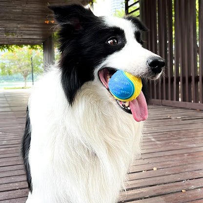 Interactive dog toys, soft TPR pet tooth cleaning toys, bite resistance, squeaky ball
