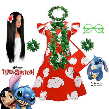 Déguisement de Lilo et Stitch pour enfants, série télévisée animée, robe hawaïenne Lilo pour tout-petits, robe d'été de voyage 2025