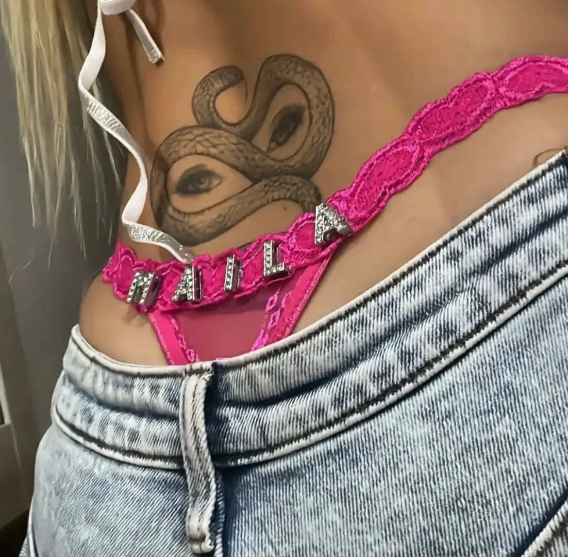 Tongs personnalisées avec nom pour petit ami, lettre en cristal, bijoux de corps pour femmes, Bikini Sexy en dentelle, culotte string, cadeau de saint valentin