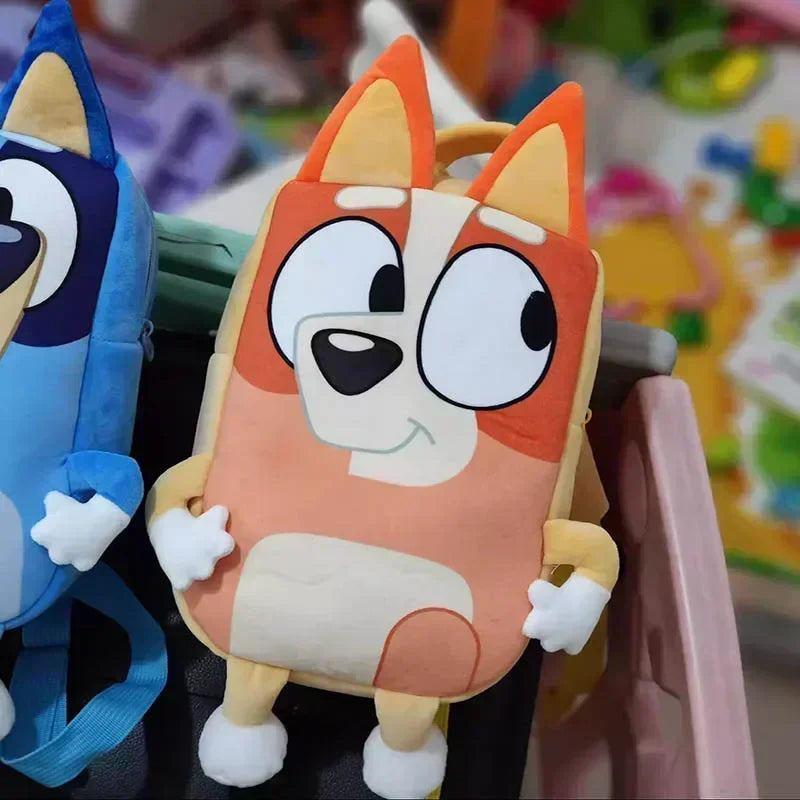 Cute Bluey Family Cartoon Plush Backpack - Children'S Schoolbag, For Kindergarten And Travel, Fun Snack Bag, Great Kids' Gift