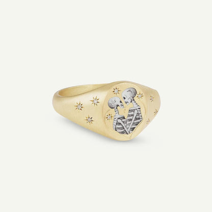 Fashionable and popular stainless steel painted ring, for Valentine's Day, Lion, Mermaid, Love, gold plated, women's jewelry, тильц®