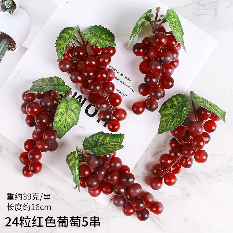 5PCS 12/18/24/36/60/85/100 Heads Artificial Grapes Christmas Halloween Wedding Party Home Garden Hanging Decoration Fake Fruits