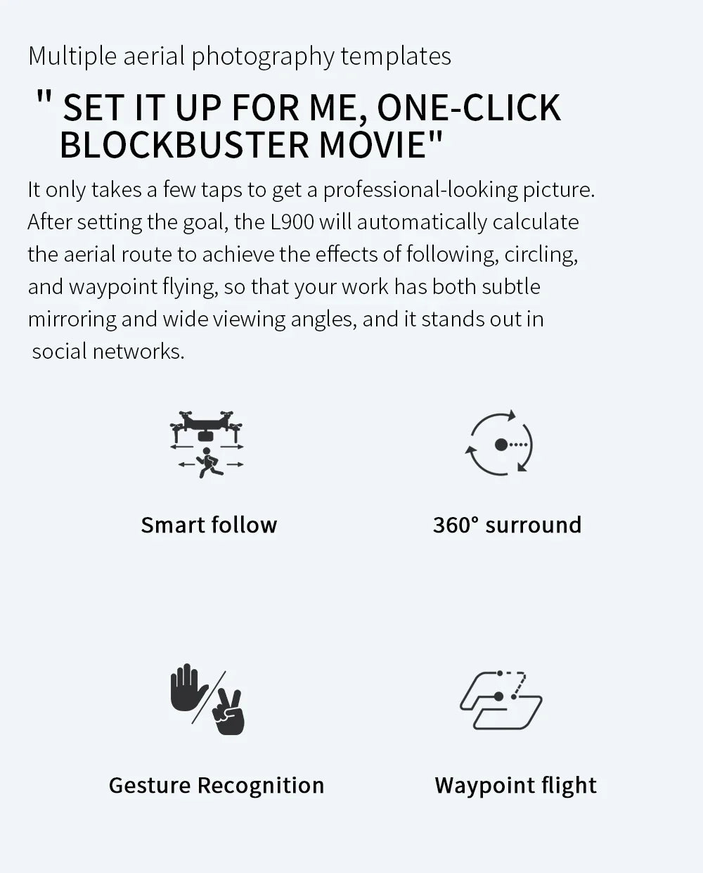 Drone L900 Pro 4K professionnel 5G GPS HD double caméra photographie sans balais pliable quadrirotor RC distance 1.2KM drones jouets