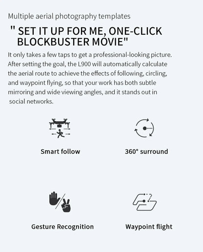 Drone L900 Pro 4K professionnel 5G GPS HD double caméra photographie sans balais pliable quadrirotor RC distance 1.2KM drones jouets