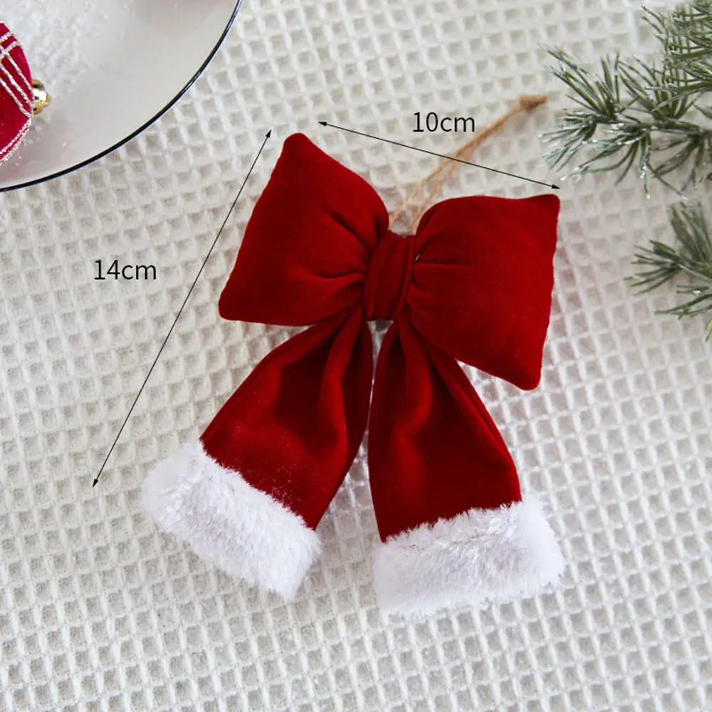 Grand nœud papillon de noël suspendu, pendentif en velours rouge pour porte, décoration de fête de noël du nouvel an 2026, nouvelle collection