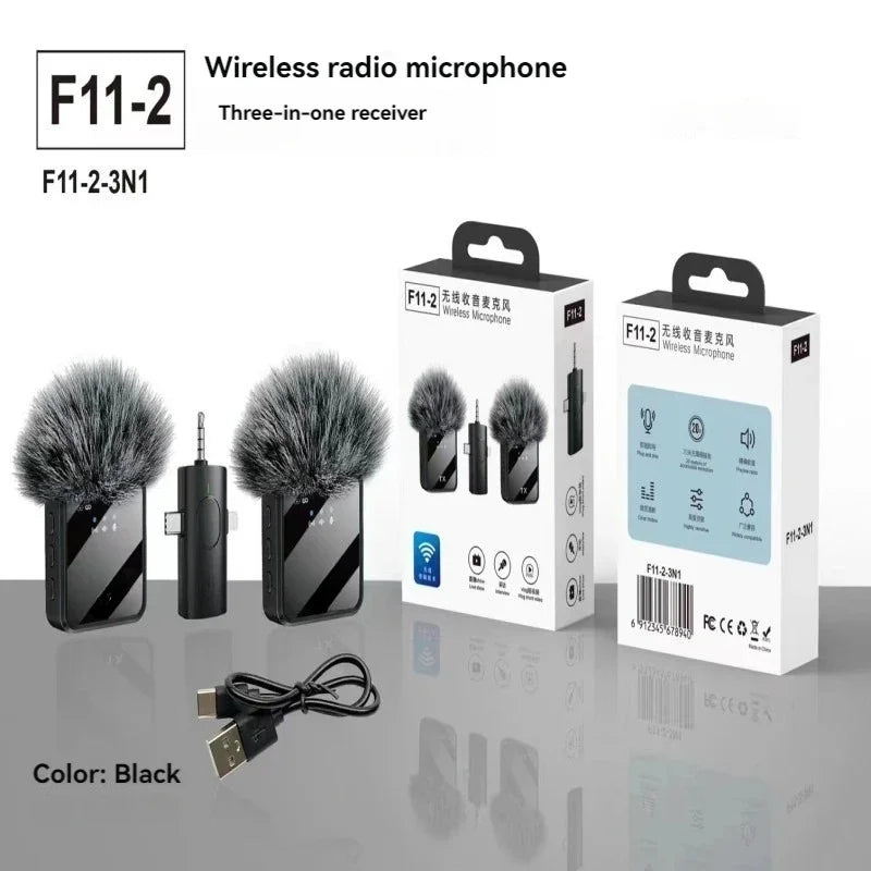 Microphone Lavalier sans fil pour appareil photo, iPhone, Android, Microphone, réverbération sonore, enregistrement vidéo, Podcast, réduction du bruit, micro à Clip