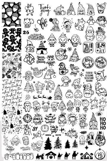 Cartoon Halloween Nail Stamping Plates skull Character Animals Template Stencils Nail Art Stamp Plate Manicure Nail Print Tool