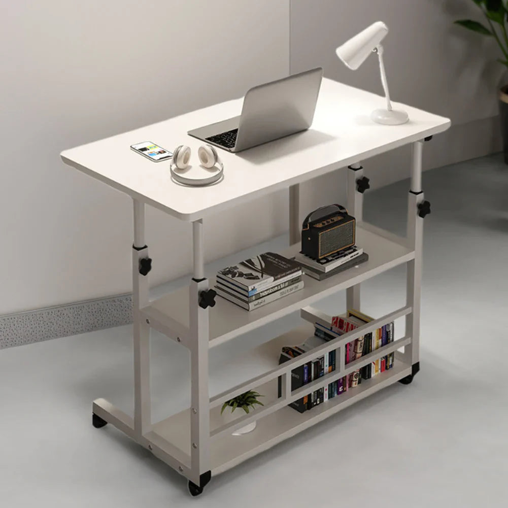 Table de chevet réglable en hauteur, rangement multicouche, roue pivotante, bureau de maison, ordinateur portable, bureau debout pour Table élévatrice à domicile