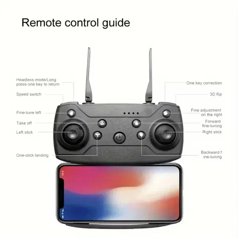 Drone professionnel E88 4K avec caméra grand angle HD 1080P, WiFi, FPV, recommandé de tenir un importateur RC pliable, hélicoptère quadrirotor, jouets pour enfants