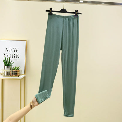 Leggings ajustés taille haute en modal, fins et élastiques, pour le printemps et l'automne, sous-vêtements, vêtements d'intérieur, pantalons longs grande taille