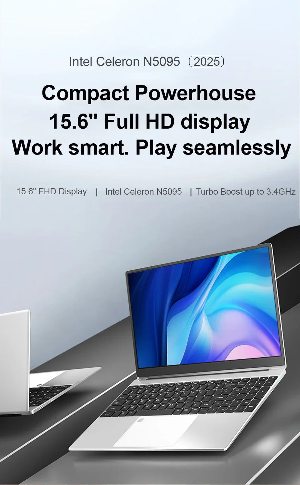 Xiaman 15.6 inch Laptop Computer Intel Celeron N5095 Notebook PC Gamer 16GB DDR4 1TB SSD Office Study Windows 11 1080P Laptops