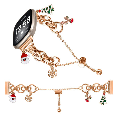 Metal Bracelet Charm Strap Compatible with  Fitbit Versa 3/Versa 4 Fashion Watches Decorations for Fitbit Sense/sense 2