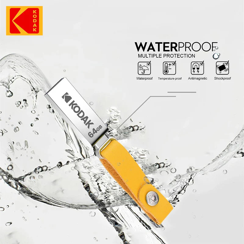 Clé USB Flash Drive KODAK Mini 100 % Originale en métal 32 Go 64 Go 128 Go avec cordon pour clés, clé USB 2.0