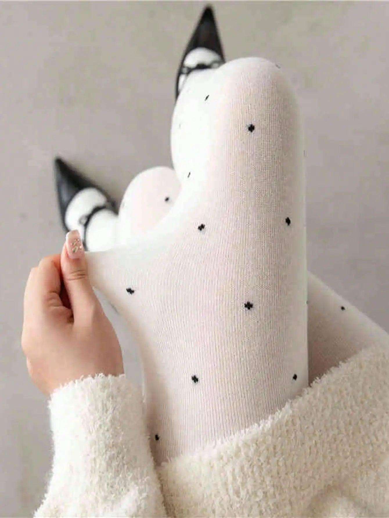 Leggings imprimés à pois pour femmes, 100 grammes, Leggings péplum en velours fin bordeaux, automne et hiver, printemps et automne