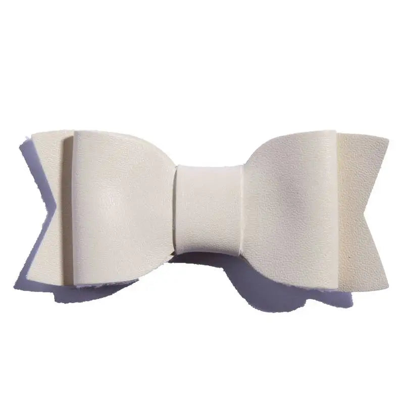 7.5CM Hot Sale Synthetic PU Leather Bows Knot For Hair Accessories Hair Bow With Clip For Headbands U Pick