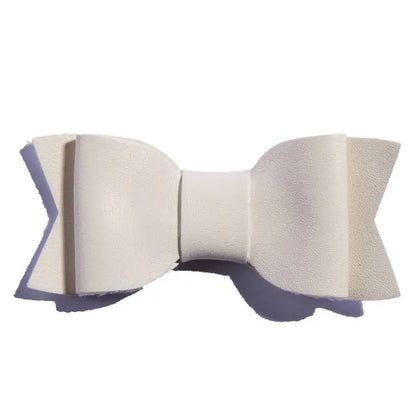 7.5CM Hot Sale Synthetic PU Leather Bows Knot For Hair Accessories Hair Bow With Clip For Headbands U Pick
