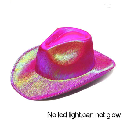 Chapeau de Cowboy nacré, Costume de danse, casquette de Cowgirl scintillante, pour boîte de nuit néon, nouvel arrivage