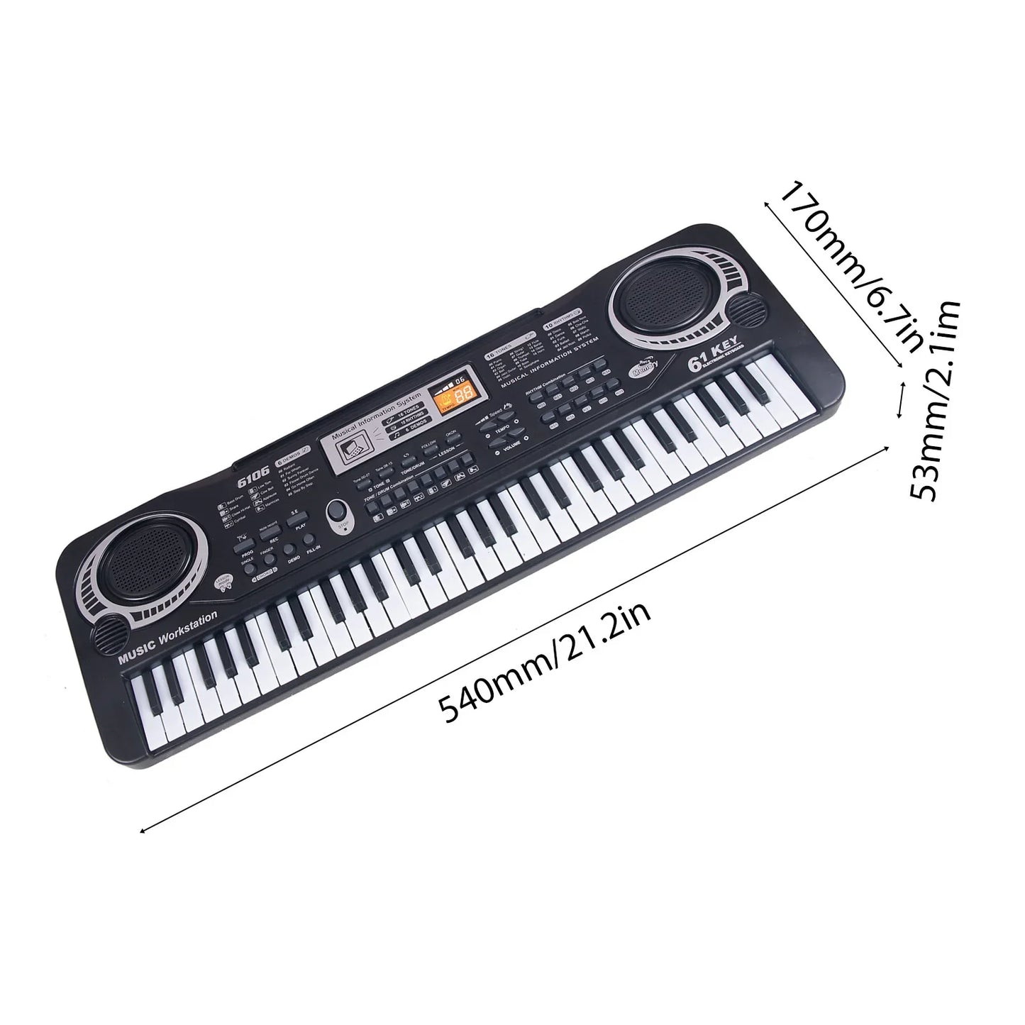 61 touches noir musique numérique clavier électronique Piano électrique enfants Instrument de musique