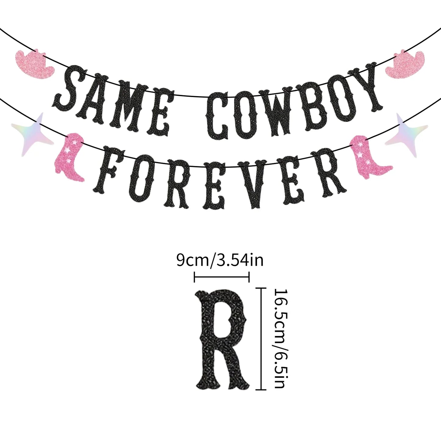 Western Cowgirl "Same Cowboy Forever" Banner for Rodeo Hoedown Nash Bash Nashville Bachelorette Party Decorations