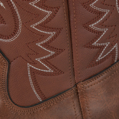 Bottes de cowboy Western pour hommes Noir Marron PU Cuir Bottes Rétro Hommes Rading Bottes Hommes Brodé Mi-Mollet Moto Bottes Taille 48