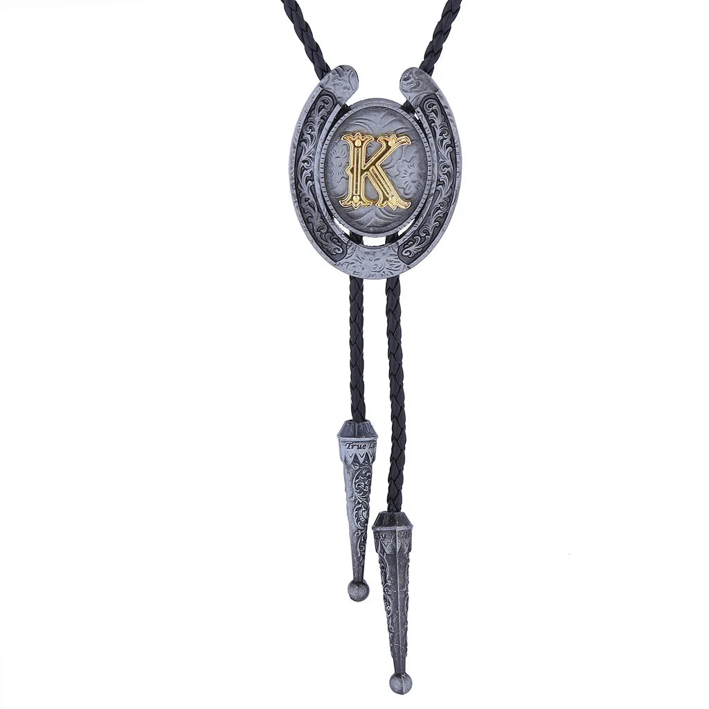 RechicGu-26 lettres Bolo pour homme, style western, cow-boy, cow-girl, cravate en cuir, collier rodéo, bijoux cadeaux, Dropshipping