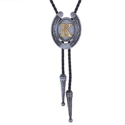 RechicGu-26 lettres Bolo pour homme, style western, cow-boy, cow-girl, cravate en cuir, collier rodéo, bijoux cadeaux, Dropshipping