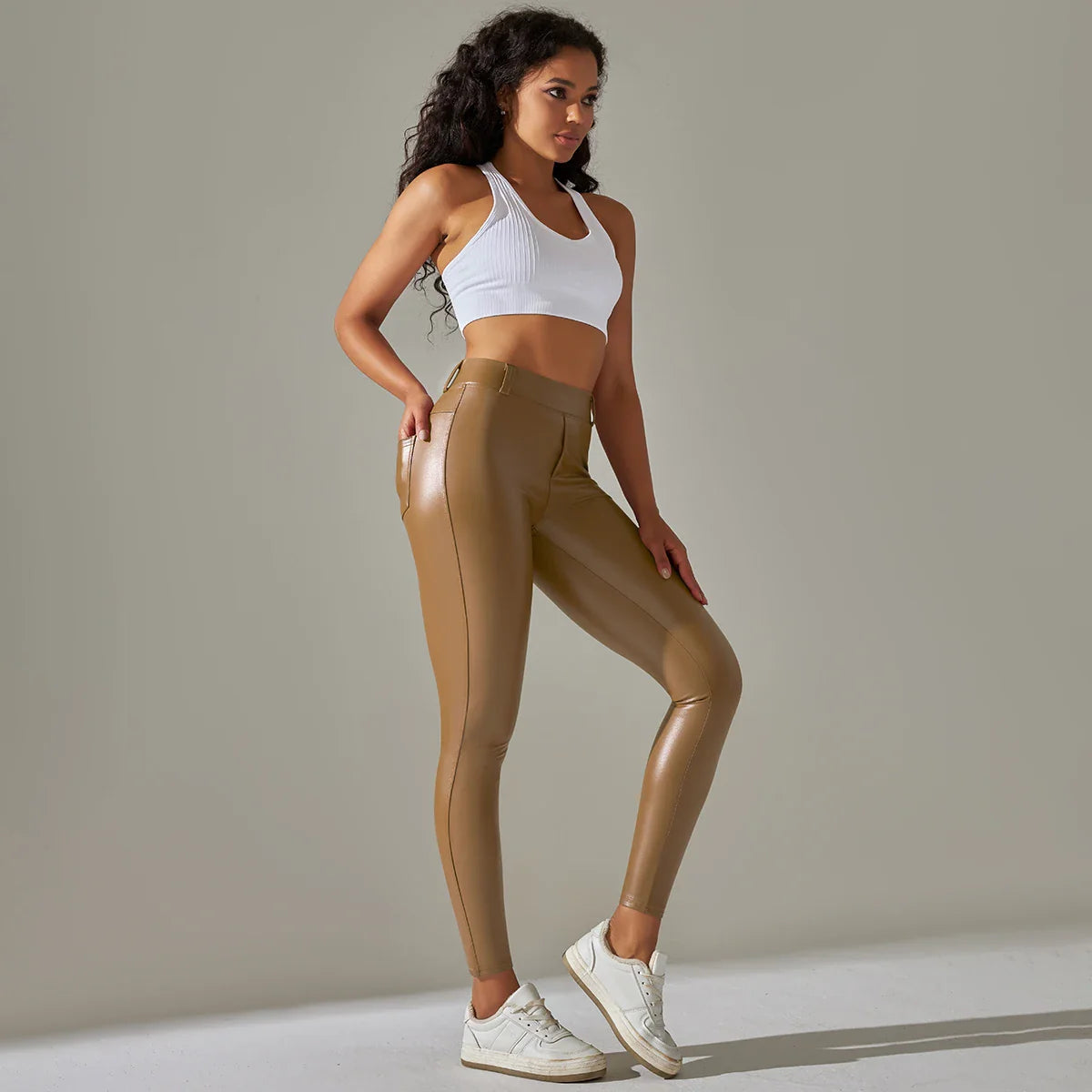 Leggings en cuir PU femmes Sexy Scrunch fesses Leggings filles Faux cuir pantalon taille haute Push Up Leggings décontractés 6 couleurs