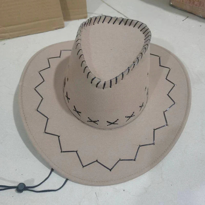 Men's and Women's Suede Cowboy Hat, Fashionable Unisex Cap