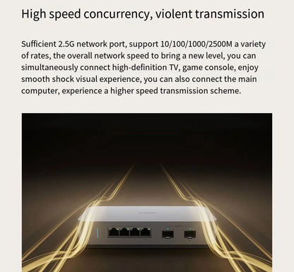 Xiaomi Mi 10 Gigabit Ethernet Switch 10000Mbps Network Switches VLAN Ethernet Splitter Lan Router 4 2.5G Ports RJ45 Hub Switch