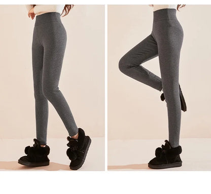 1 pièces hiver Leggings femmes coton Extra épais chaud pantalon mode thermique Legging mince noir élastique taille haute solide Leggings