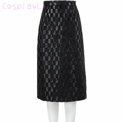 Cruella Costume Halloween Evil Queen Cosplay Outfit Black Fashion Lady Dresses Fancy Emma Formal Suit Jacket Skirt Gloves