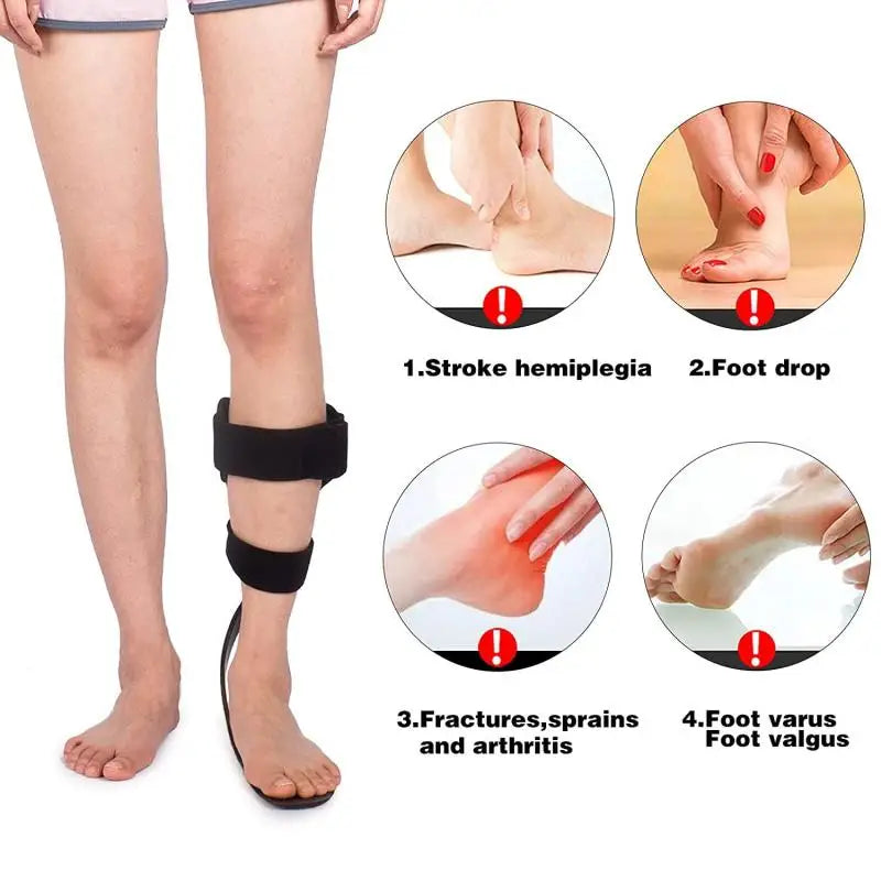 Orthèse en fibre de carbone pour le traitement du pied tombant suite à un AVC, une hémiplégie, un patient âgé ou souffrant de stréphendopodie, soutien de la cheville, 1 pièce.
