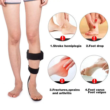 Orthèse en fibre de carbone pour le traitement du pied tombant suite à un AVC, une hémiplégie, un patient âgé ou souffrant de stréphendopodie, soutien de la cheville, 1 pièce.