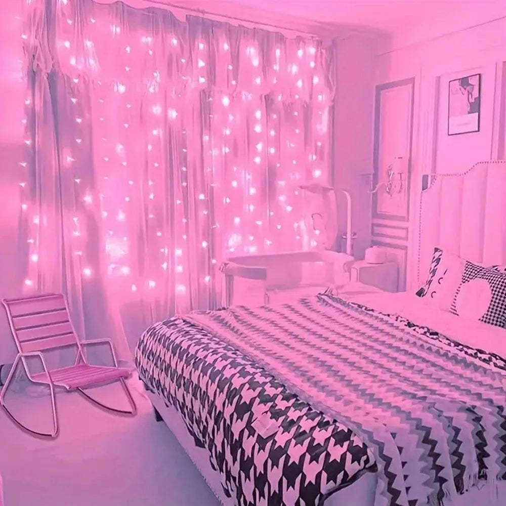 Rideaux lumineux LED alimentés par USB avec télécommande, décorations de noël pour la maison, mariage, anniversaire, chambre à coucher, lumières de fête