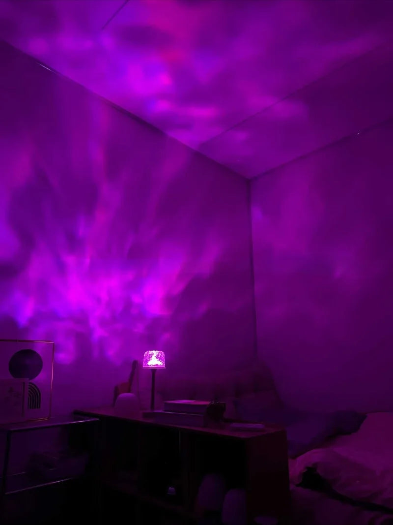 Lampe de chevet LED haute sur pied, effet vague d'eau, atmosphère romantique, cadeau pour couple, veilleuse de projection d'intérieur pour chambre à coucher