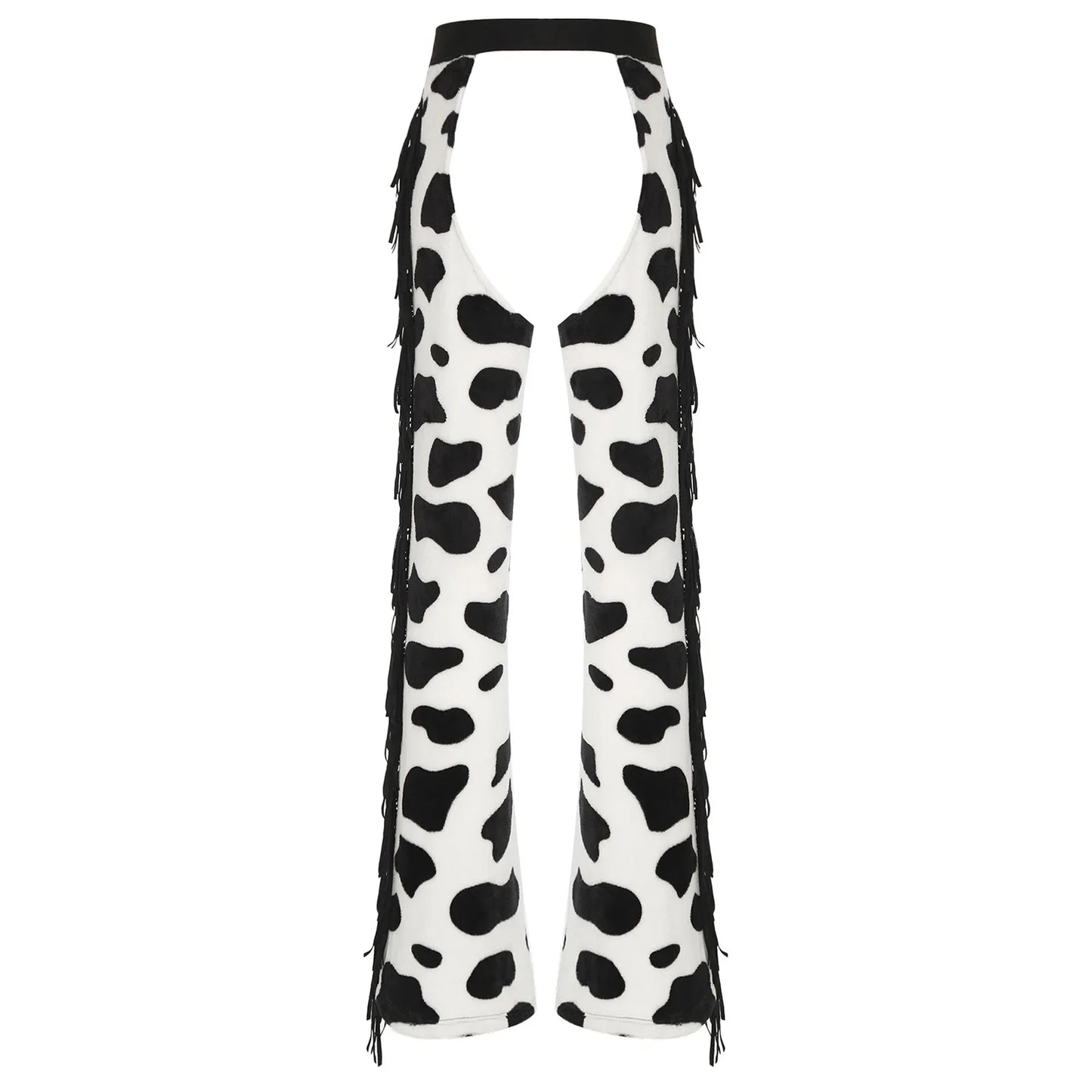 Pantalon Long en flanelle pour femmes, avec pompon latéral, taille, entrejambe ouvert, vélo, équitation, Cowgirl, Costume Cospaly d'halloween