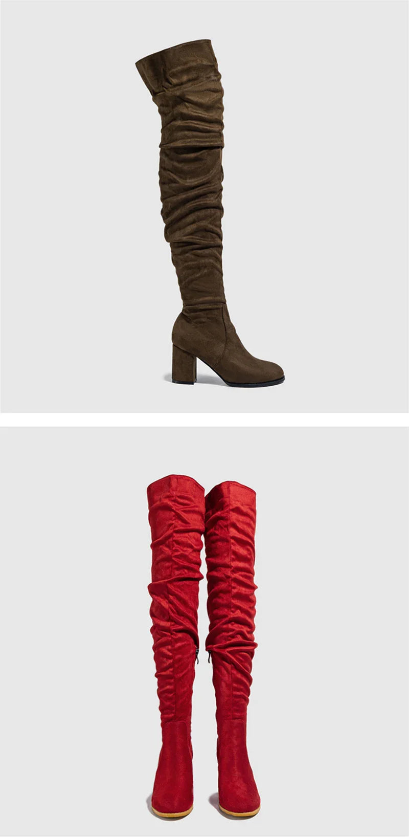 Bottes Noires Marron Cuissardes Liyke 2025 Automne Hiver Femme Sexy Bout Pointu Fermeture Éclair Chaussures Hautes Talon Carré Bottines Femme