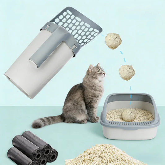 Fournitures pour chats, cuillère à litière avec recharge, outil de nettoyage réutilisable pour animaux de compagnie, nettoyeur de déchets de toilettes pour chats, bac à litière spécial